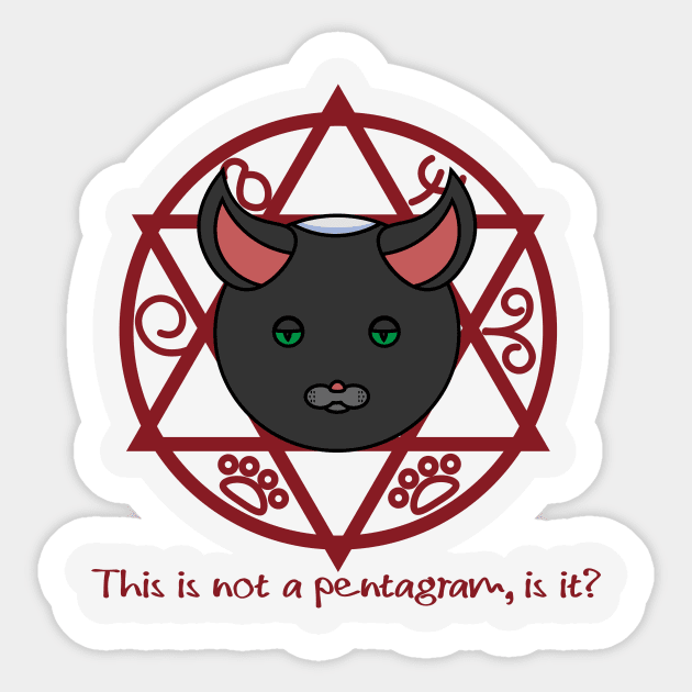 Diabolical cat in the star of david Sticker by VarisVoron